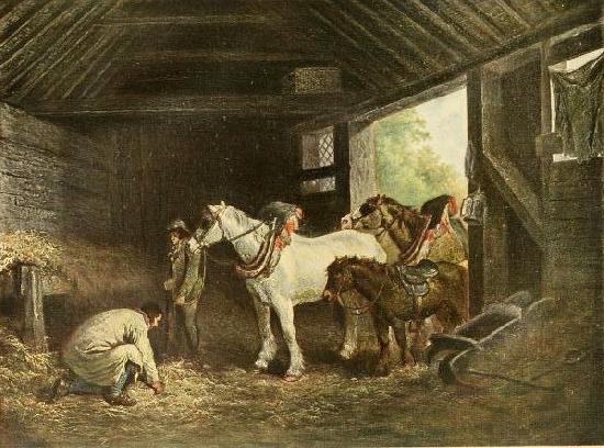 George Morland The inside of a stable Sweden oil painting art